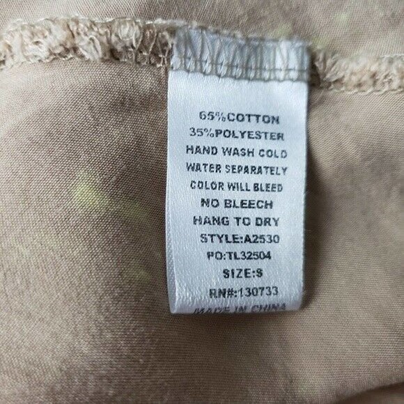 Umgee Tunic Top NEW Lagenlook Trapeze Beige Gold Small - Picture 7 of 8